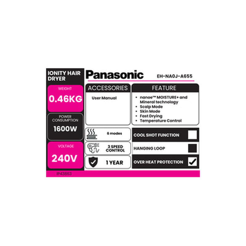 PANASONIC Hair Dryer EH-NA0J-A655-image 5