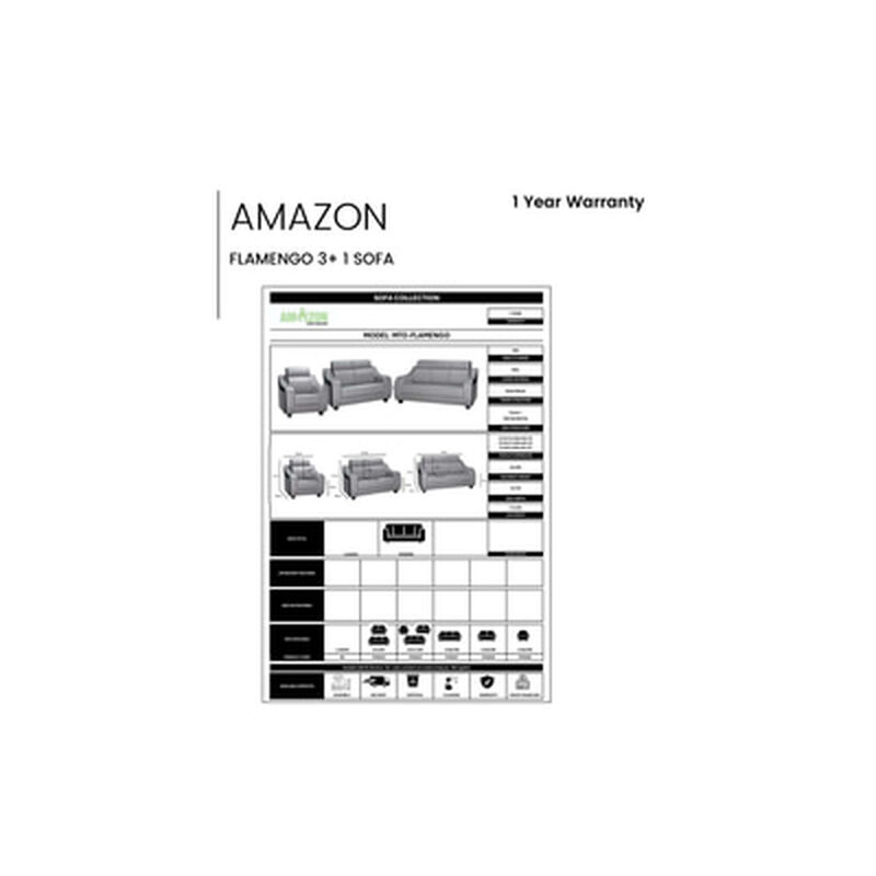 AMAZON SOFA Sf Kc 3+2+1 Sofa Set FLAMENGO (FC)-image 2
