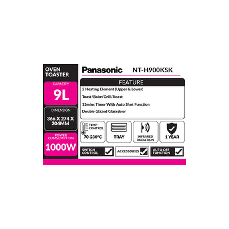 PANASONIC Oven Toaster 9l NT-H900KSK-image 2