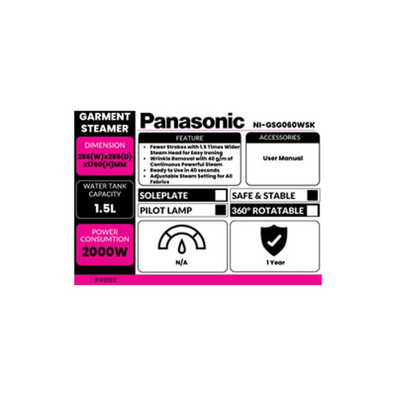 PANASONIC Garment Steamer NI-GSG060WSK-image 11