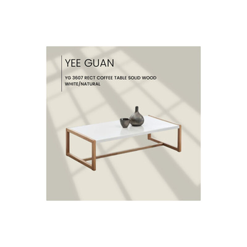 YEEGUAN Rect Coffee Table Solid Wood White/natural YG 3607-image null
