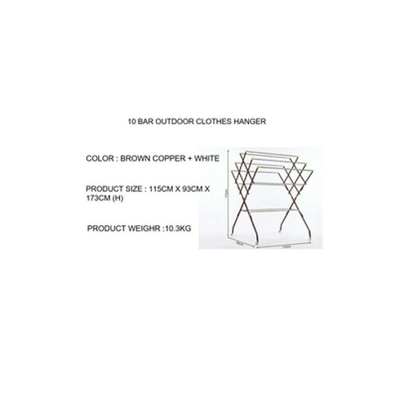 Outdoor Clothes Hanger Metal 10 Bar ASA-image 4