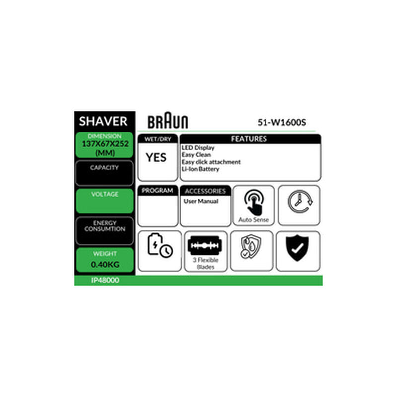 BRAUN Series 5 Wet & Dry Shaver 51-W1600S-image 7