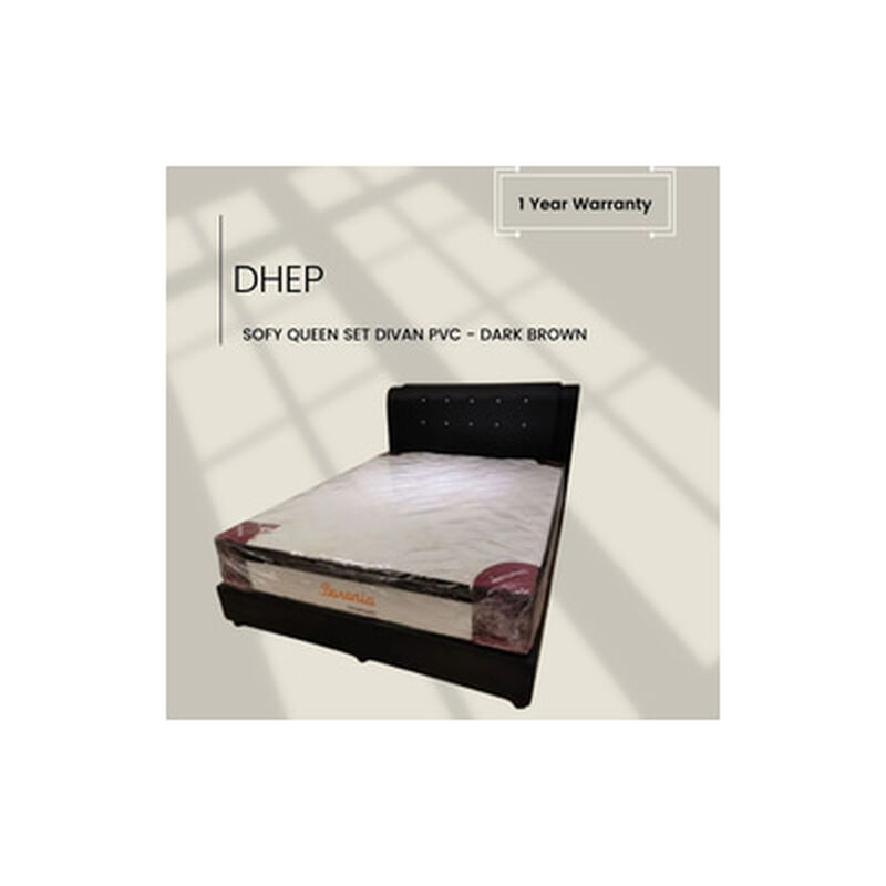 DHEP Q Divan Bed Pvc Black Pvc - Dk. Brown SOFY-image null