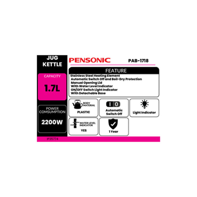 PENSONIC Jug Kettle 1.7l PAB-1718-image 4