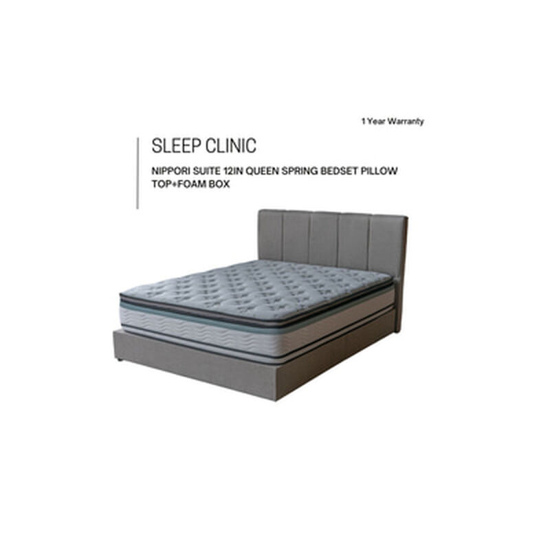 SLEEP CLINIC Ce 12in Q Bonnel Bedset Pillow Top+foam Encase NIPPORI SUITE-image 1