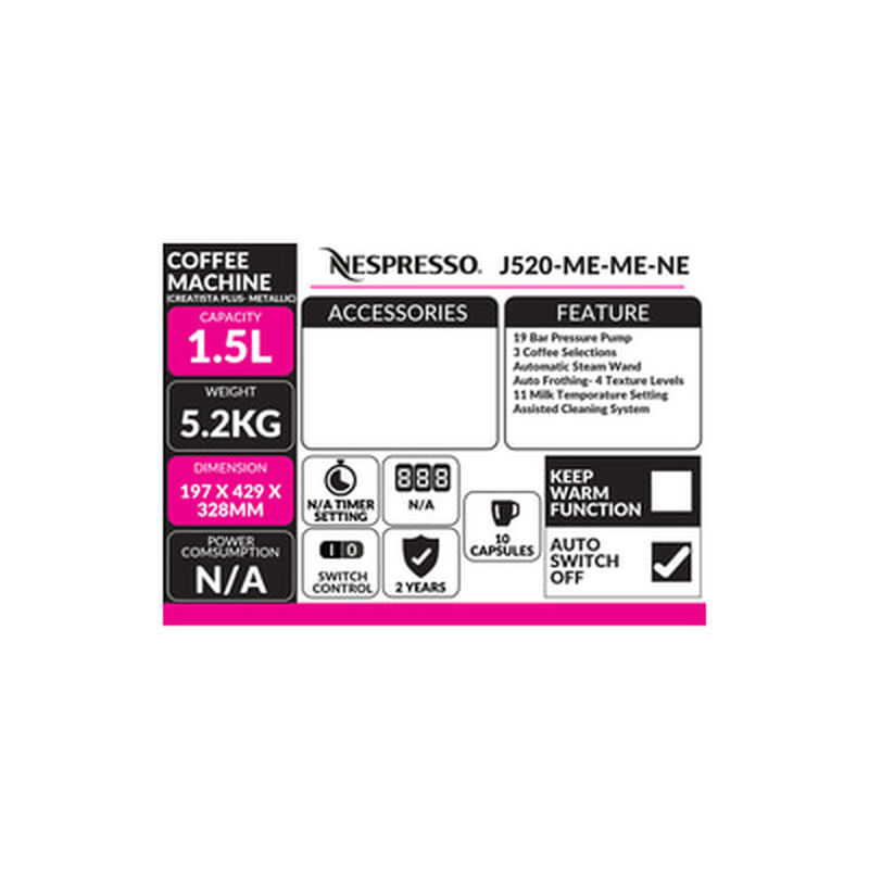NESPRESSO Coffee Machine-nespresso Creatista Plus J520-ME-ME-NE-image 6