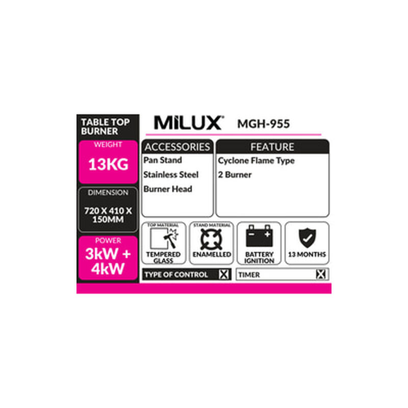 MILUX Table Top Burner MGH-955-image 2